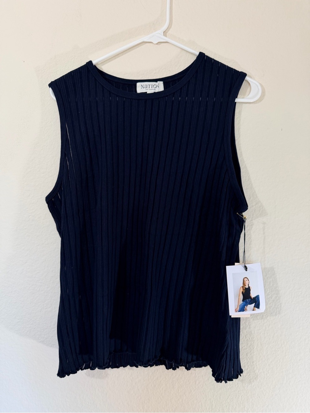 NWT Nation Los Angeles Isabel Tank Night Sky Organic Cotton Knit XL - Picture 3 of 9